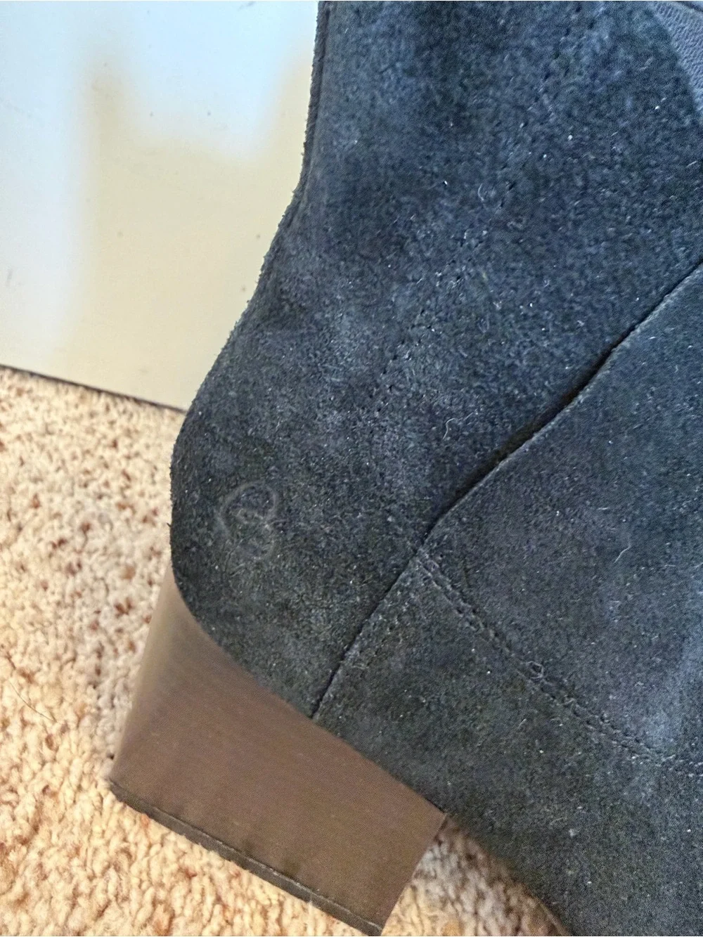 Blondo Waterproof Suede Block Heel Boots in Black, Size 8.5